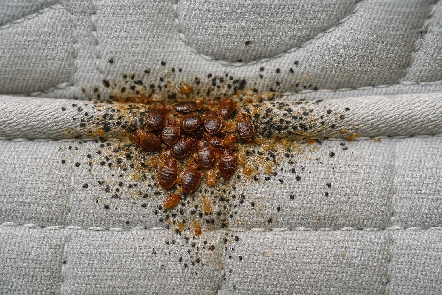 Bed bug infestation on mattress